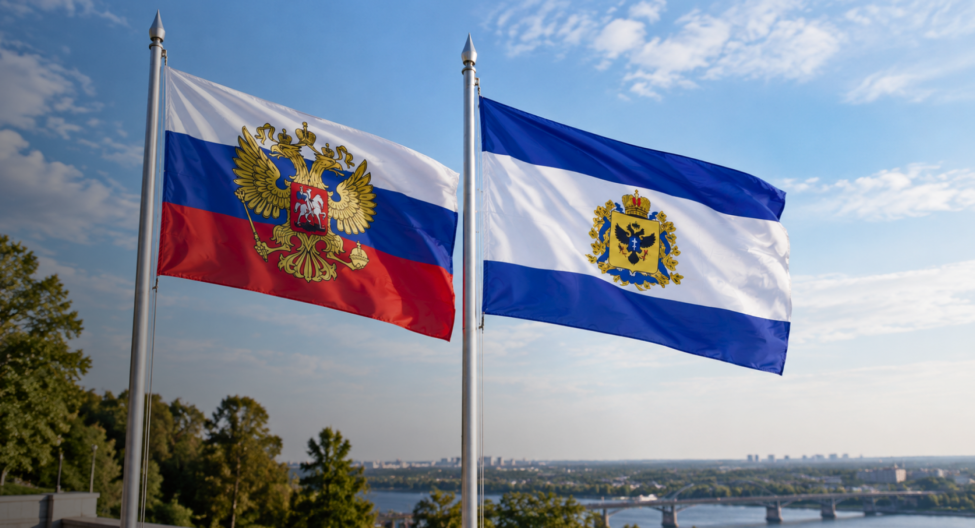 Флаги России и Херсонской области